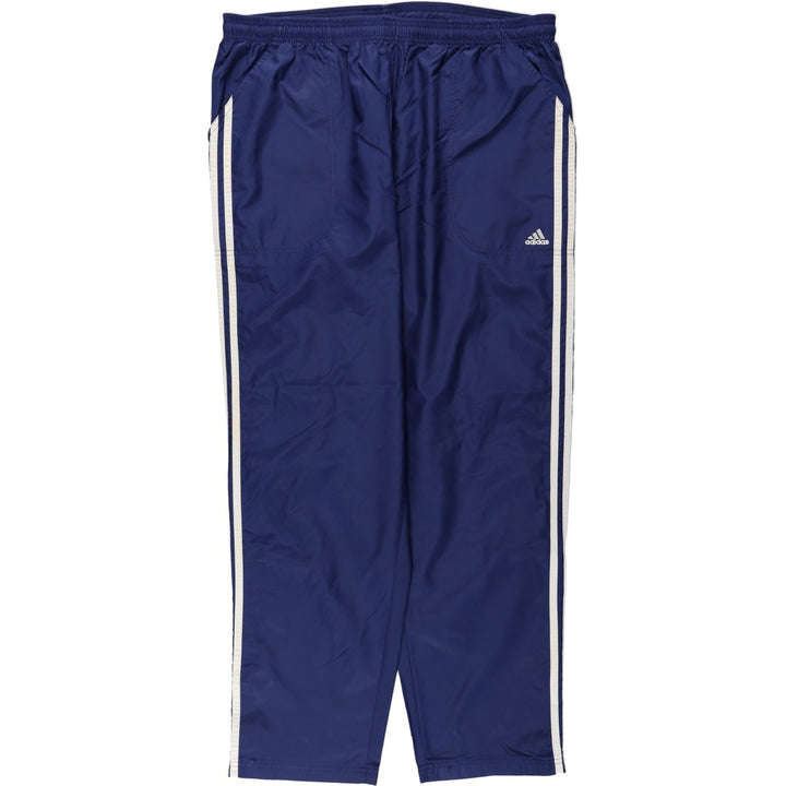 00'S Adidas warm-up pants, nylon pants, rustling pants, men's size L polyester navy blue type Vintage Second Hand