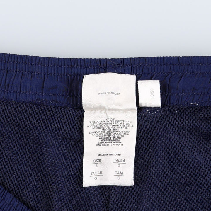 00'S Adidas warm-up pants, nylon pants, rustling pants, men's size L polyester navy blue type Vintage Second Hand