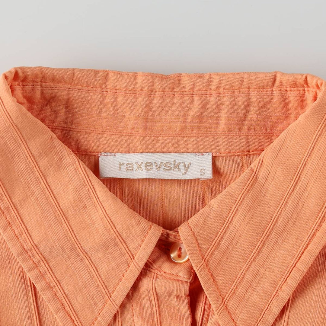 raxevsky Long-Sleeve Striped Shirt, Women's Size S (approx.) cotton orange type Vintage Second Hand