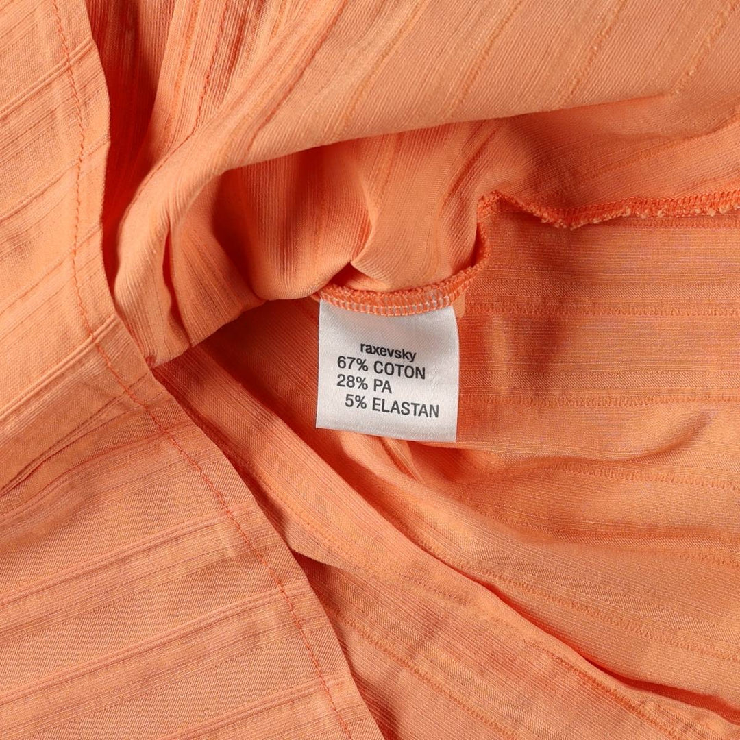 raxevsky Long-Sleeve Striped Shirt, Women's Size S (approx.) cotton orange type Vintage Second Hand