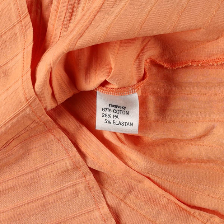 raxevsky Long-Sleeve Striped Shirt, Women's Size S (approx.) cotton orange type Vintage Second Hand