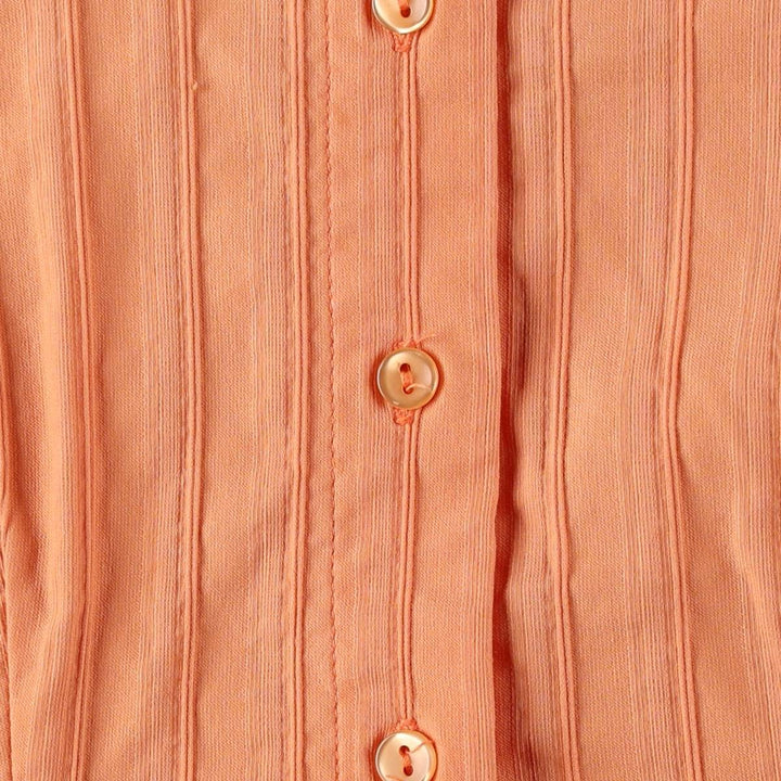 raxevsky Long-Sleeve Striped Shirt, Women's Size S (approx.) cotton orange type Vintage Second Hand