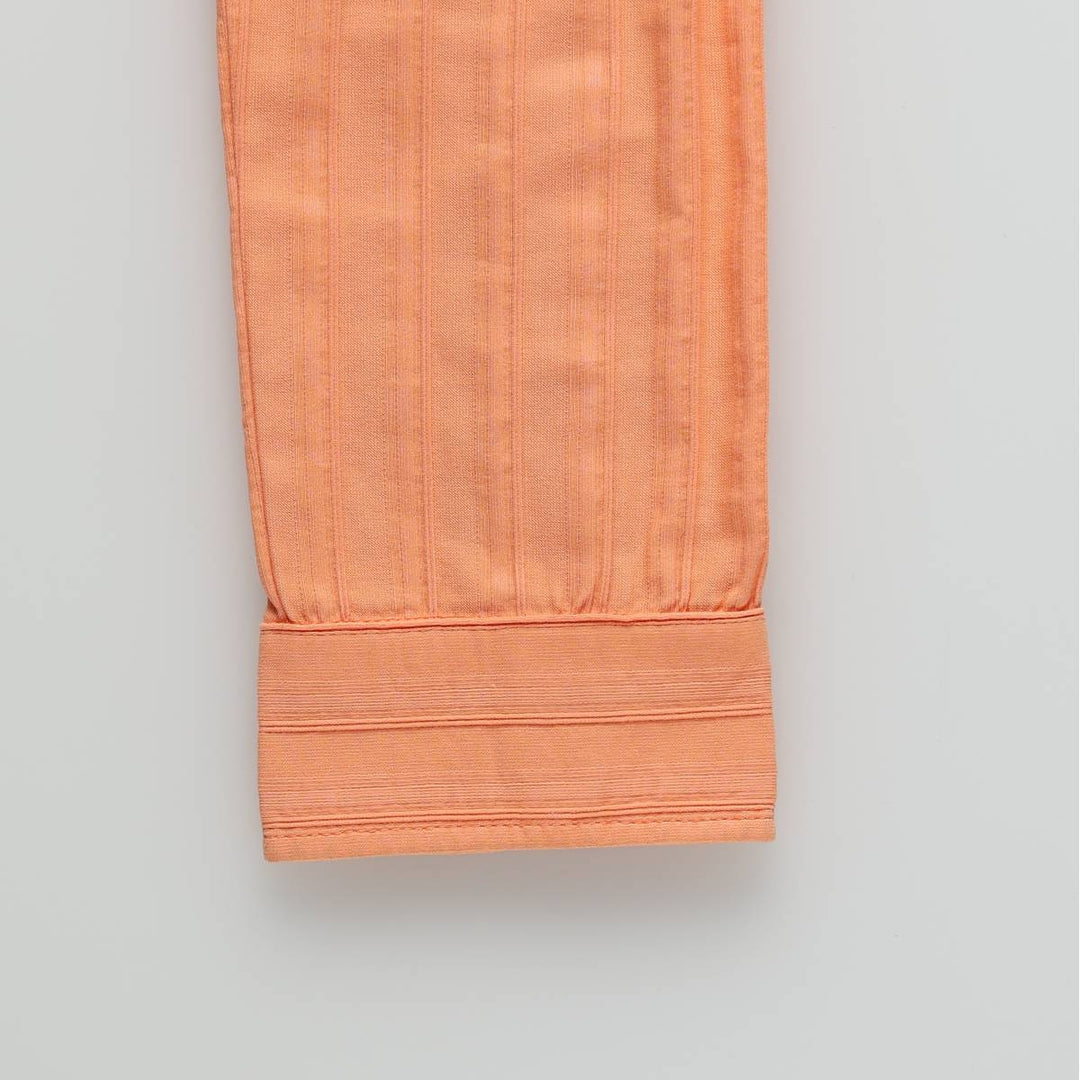 raxevsky Long-Sleeve Striped Shirt, Women's Size S (approx.) cotton orange type Vintage Second Hand