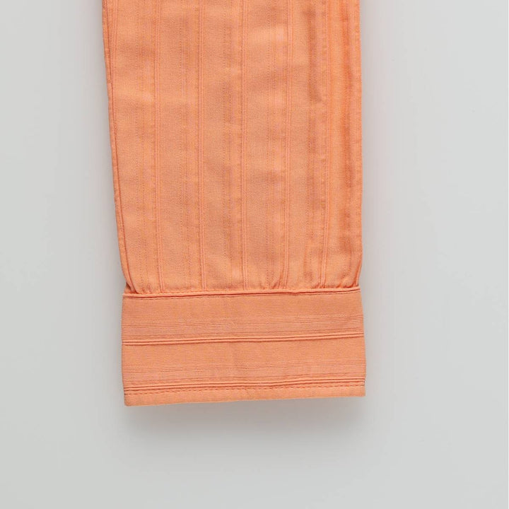 raxevsky Long-Sleeve Striped Shirt, Women's Size S (approx.) cotton orange type Vintage Second Hand