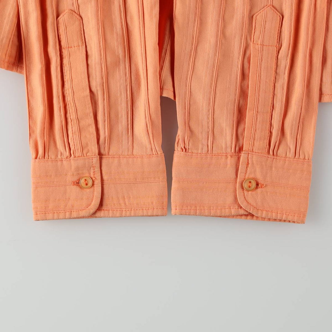 raxevsky Long-Sleeve Striped Shirt, Women's Size S (approx.) cotton orange type Vintage Second Hand