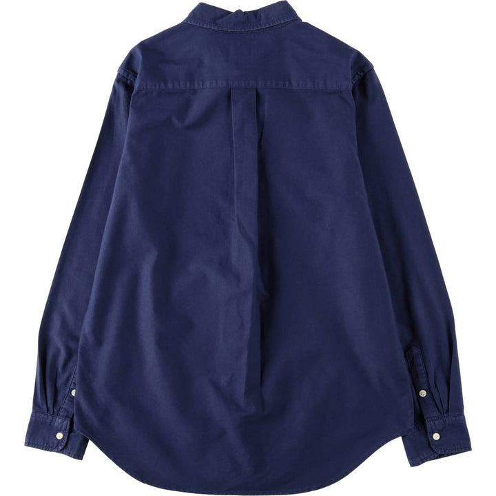 Ralph Lauren Big Pony Long-Sleeve Button-Down Shirt, Women's Size M (approx.) cotton navy blue type Vintage Second Hand