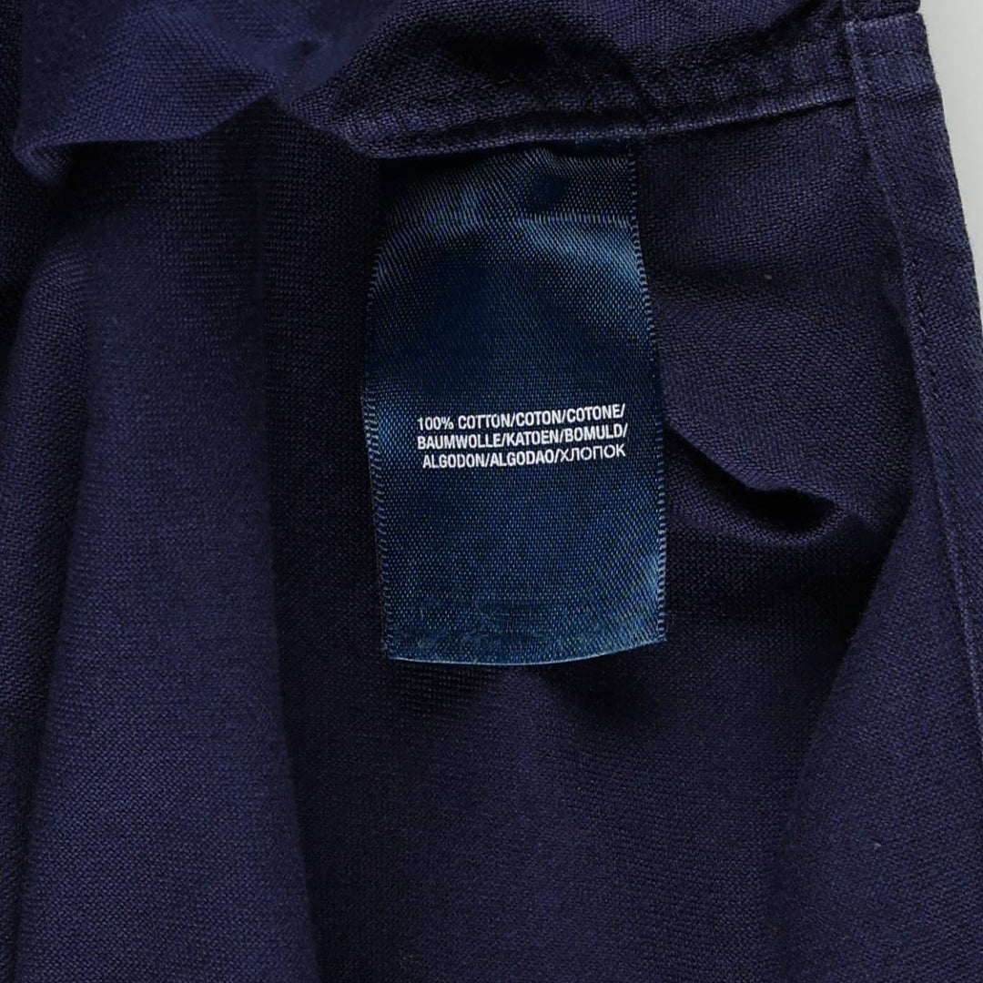 Ralph Lauren Big Pony Long-Sleeve Button-Down Shirt, Women's Size M (approx.) cotton navy blue type Vintage Second Hand