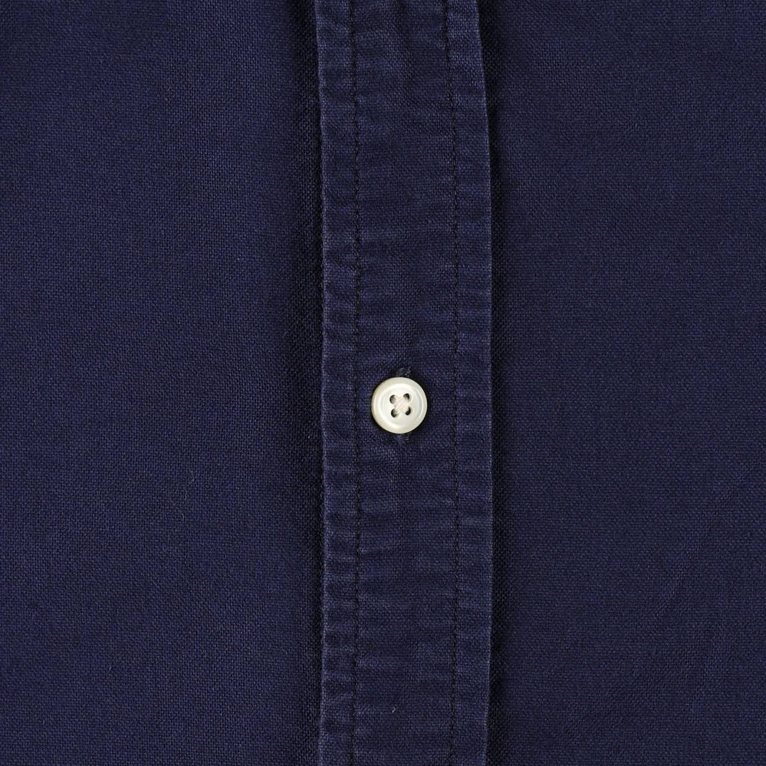 Ralph Lauren Big Pony Long-Sleeve Button-Down Shirt, Women's Size M (approx.) cotton navy blue type Vintage Second Hand