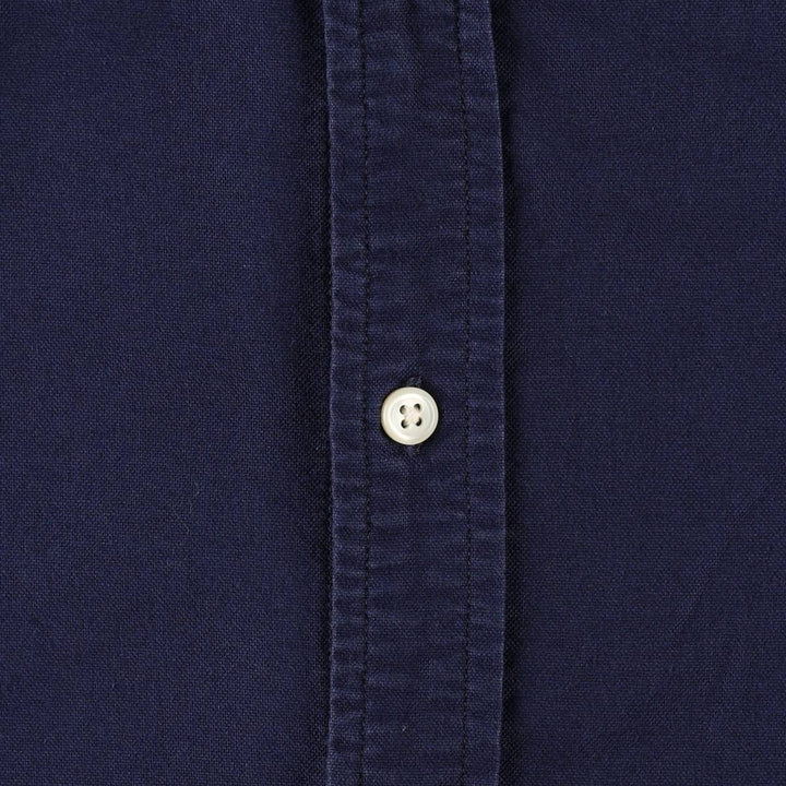 Ralph Lauren Big Pony Long-Sleeve Button-Down Shirt, Women's Size M (approx.) cotton navy blue type Vintage Second Hand
