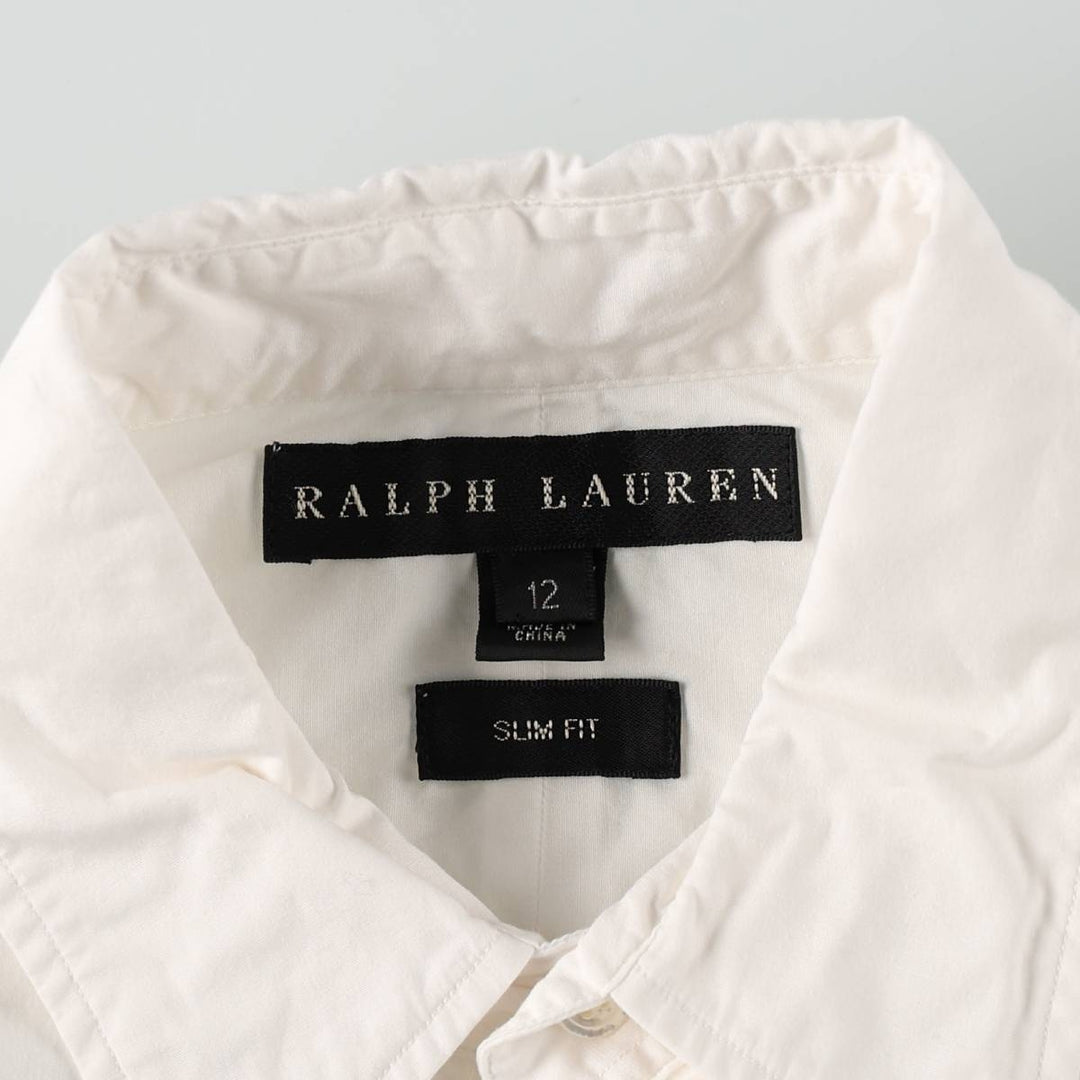 Ralph Lauren SLIM FIT Big Pony Long-Sleeve Cotton Shirt (Women's Size XL) cotton white type Vintage Second Hand