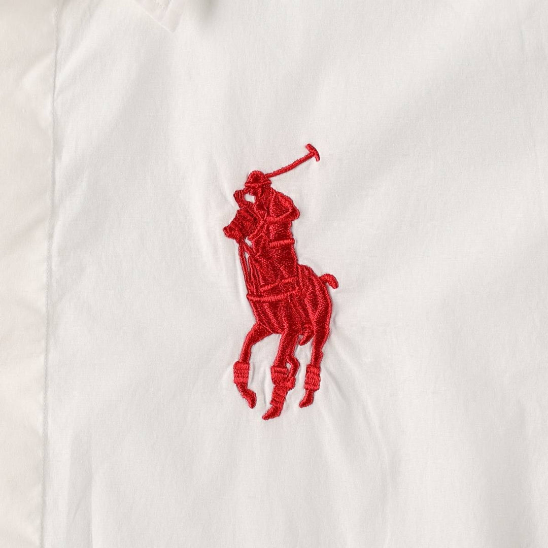 Ralph Lauren SLIM FIT Big Pony Long-Sleeve Cotton Shirt (Women's Size XL) cotton white type Vintage Second Hand