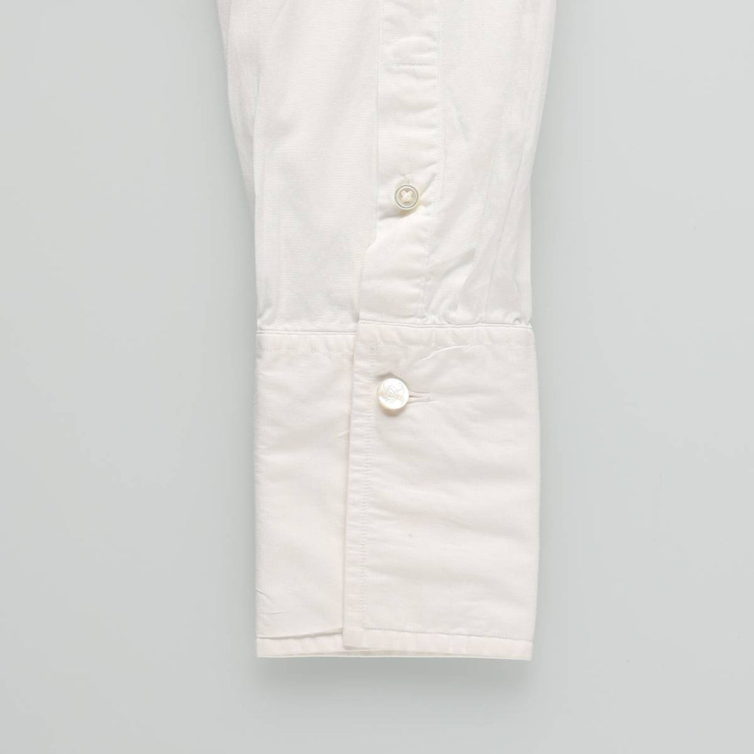 Ralph Lauren SLIM FIT Big Pony Long-Sleeve Cotton Shirt (Women's Size XL) cotton white type Vintage Second Hand