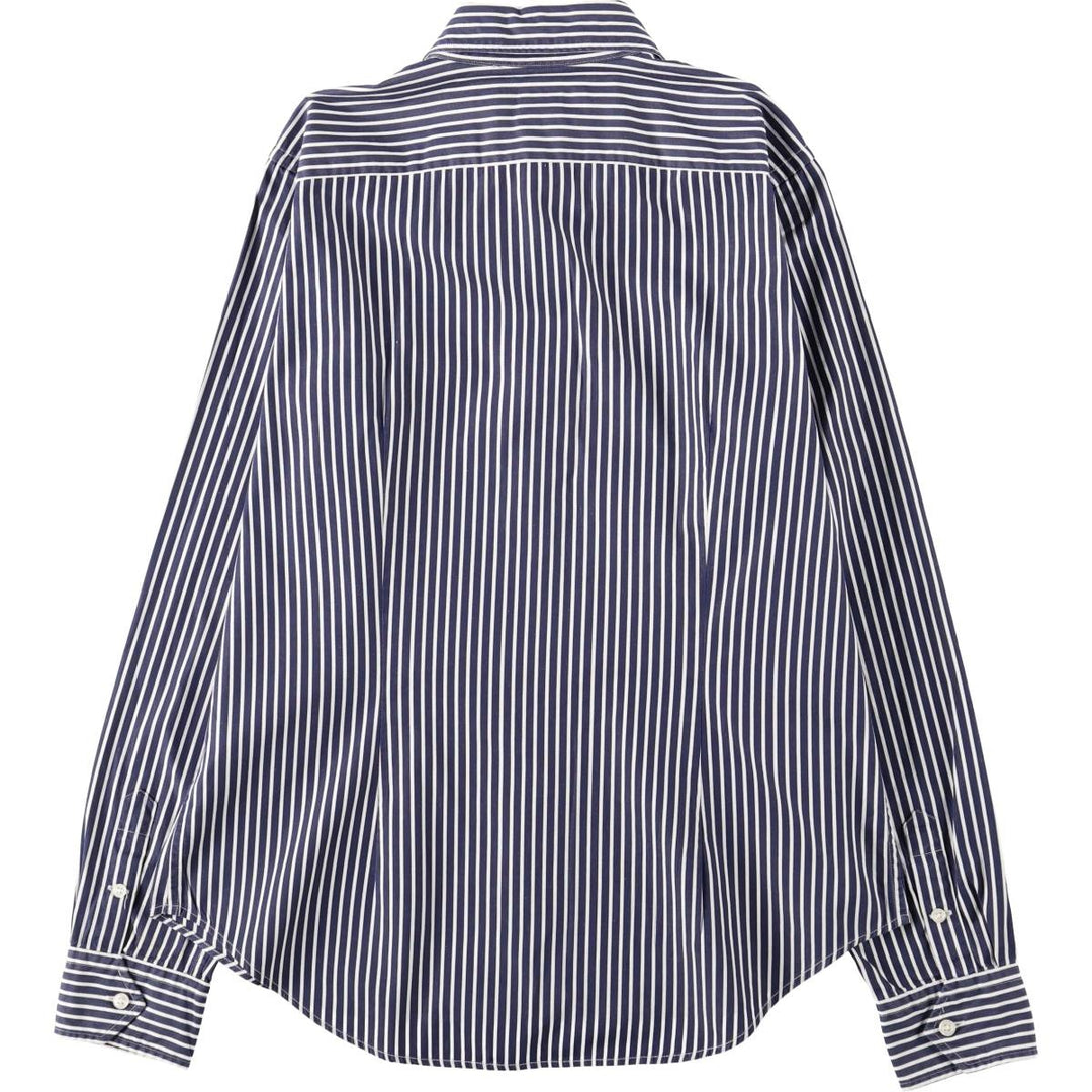 Ralph Lauren RALPH LAUREN SPORT Long-Sleeve Cotton Stripe Shirt, Women's Size L (approx.) cotton navy blue type Vintage Second Hand