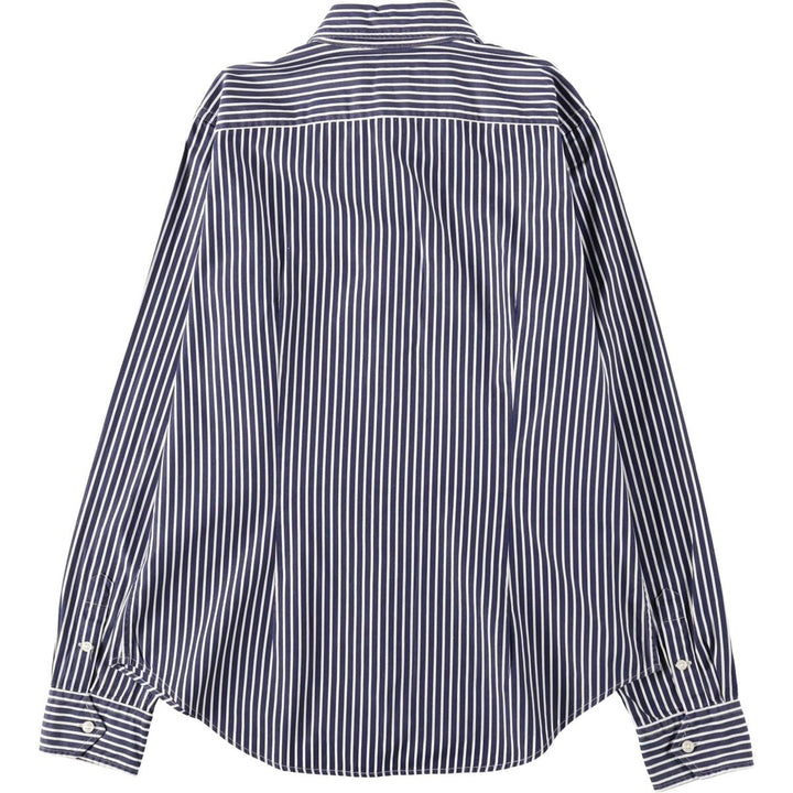 Ralph Lauren RALPH LAUREN SPORT Long-Sleeve Cotton Stripe Shirt, Women's Size L (approx.) cotton navy blue type Vintage Second Hand