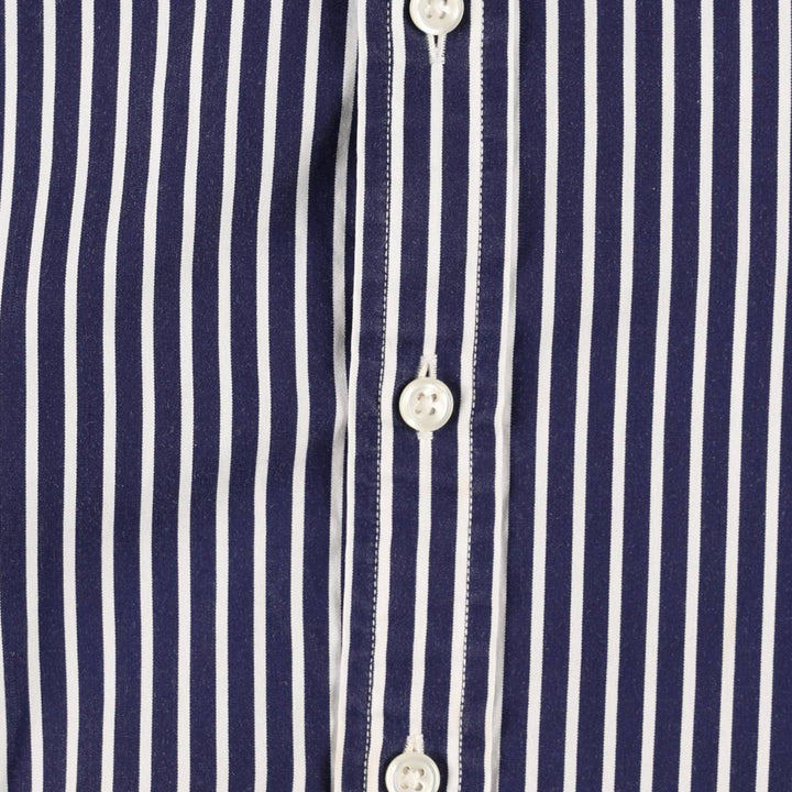 Ralph Lauren RALPH LAUREN SPORT Long-Sleeve Cotton Stripe Shirt, Women's Size L (approx.) cotton navy blue type Vintage Second Hand