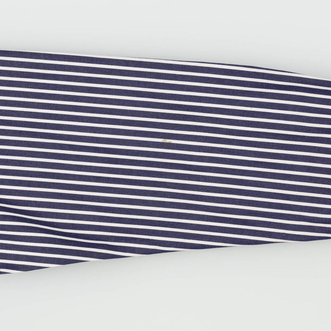 Ralph Lauren RALPH LAUREN SPORT Long-Sleeve Cotton Stripe Shirt, Women's Size L (approx.) cotton navy blue type Vintage Second Hand