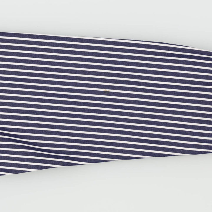 Ralph Lauren RALPH LAUREN SPORT Long-Sleeve Cotton Stripe Shirt, Women's Size L (approx.) cotton navy blue type Vintage Second Hand