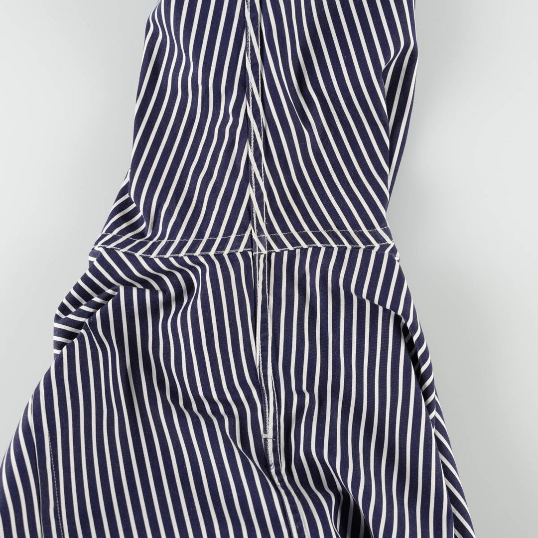 Ralph Lauren RALPH LAUREN SPORT Long-Sleeve Cotton Stripe Shirt, Women's Size L (approx.) cotton navy blue type Vintage Second Hand