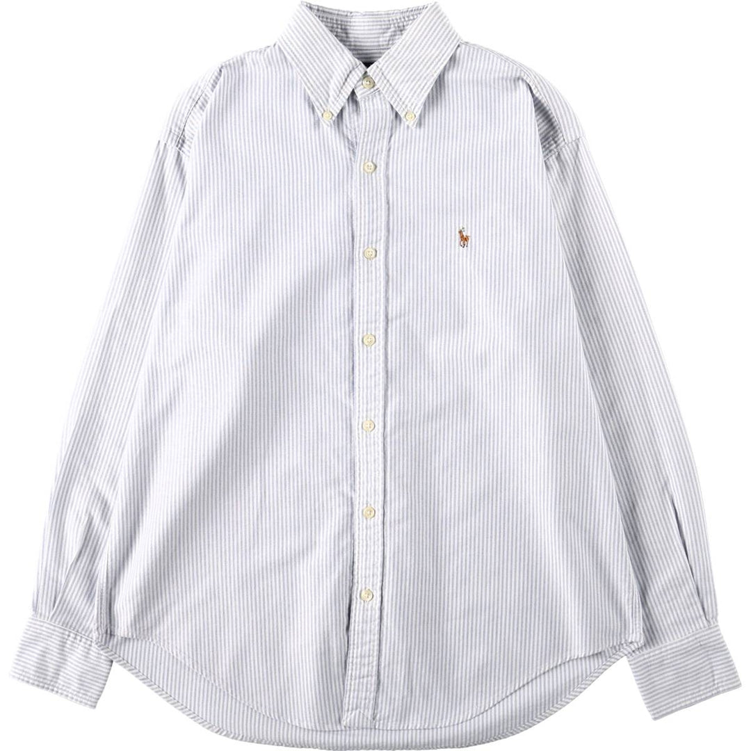 Ralph Lauren RALPH LAUREN SPORT Long-Sleeve Button-Down Striped Shirt, Women's Size L (approx.) cotton white type Vintage Second Hand