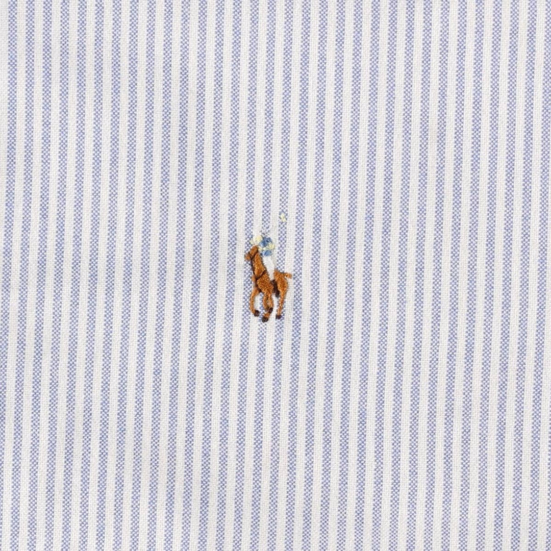 Ralph Lauren RALPH LAUREN SPORT Long-Sleeve Button-Down Striped Shirt, Women's Size L (approx.) cotton white type Vintage Second Hand