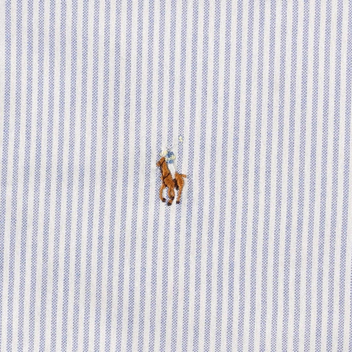 Ralph Lauren RALPH LAUREN SPORT Long-Sleeve Button-Down Striped Shirt, Women's Size L (approx.) cotton white type Vintage Second Hand