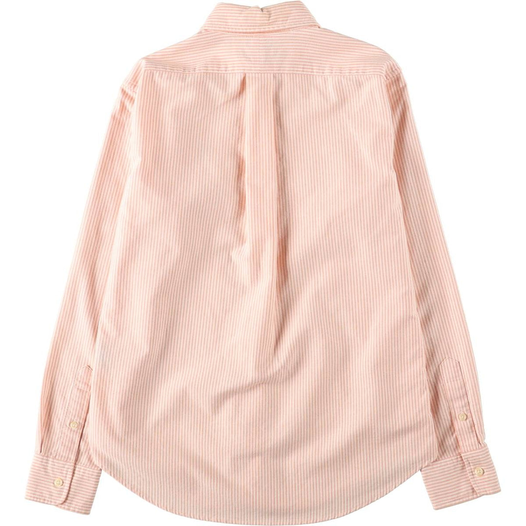 Ralph Lauren Classic Fit Long Sleeve Button-Down Striped Shirt, Women's Size Medium cotton orange type Vintage Second Hand