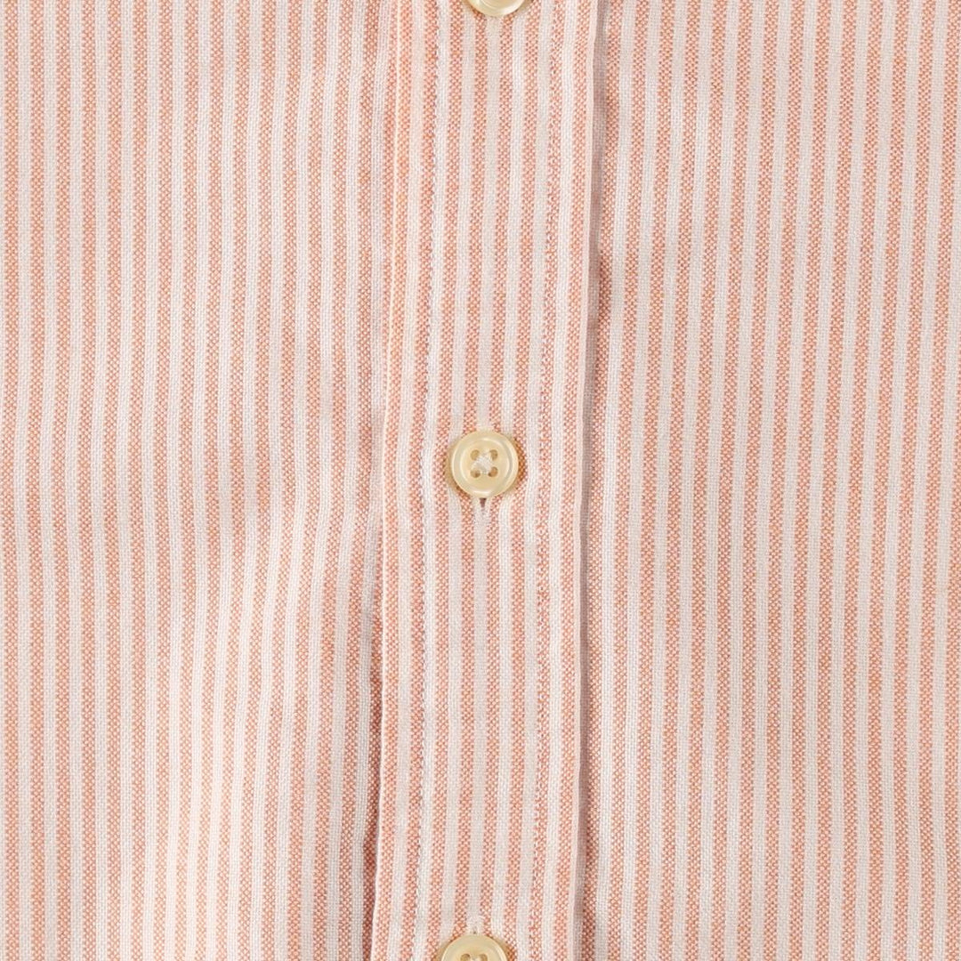 Ralph Lauren Classic Fit Long Sleeve Button-Down Striped Shirt, Women's Size Medium cotton orange type Vintage Second Hand