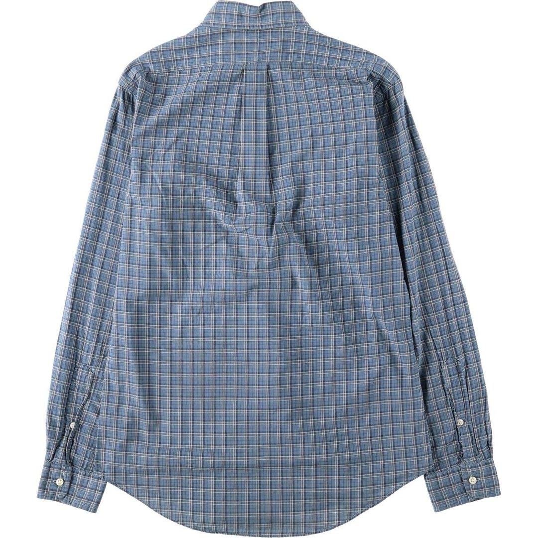 Ralph Lauren long-sleeved button-down check shirt, men's size S cotton Blue type light blue Vintage Second Hand