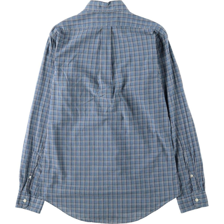 Ralph Lauren long-sleeved button-down check shirt, men's size S cotton Blue type light blue Vintage Second Hand