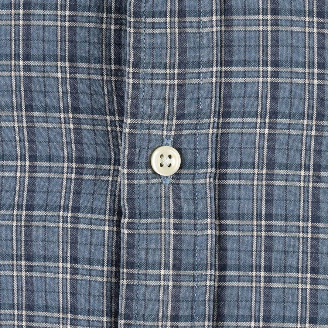 Ralph Lauren long-sleeved button-down check shirt, men's size S cotton Blue type light blue Vintage Second Hand