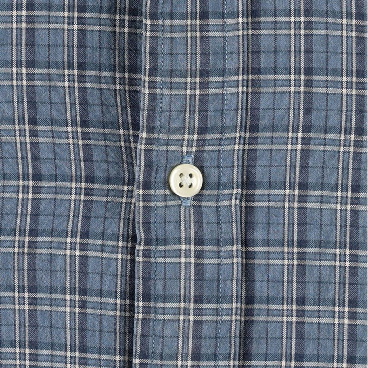 Ralph Lauren long-sleeved button-down check shirt, men's size S cotton Blue type light blue Vintage Second Hand