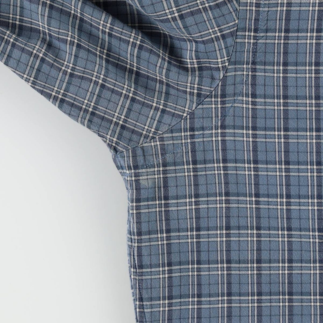 Ralph Lauren long-sleeved button-down check shirt, men's size S cotton Blue type light blue Vintage Second Hand