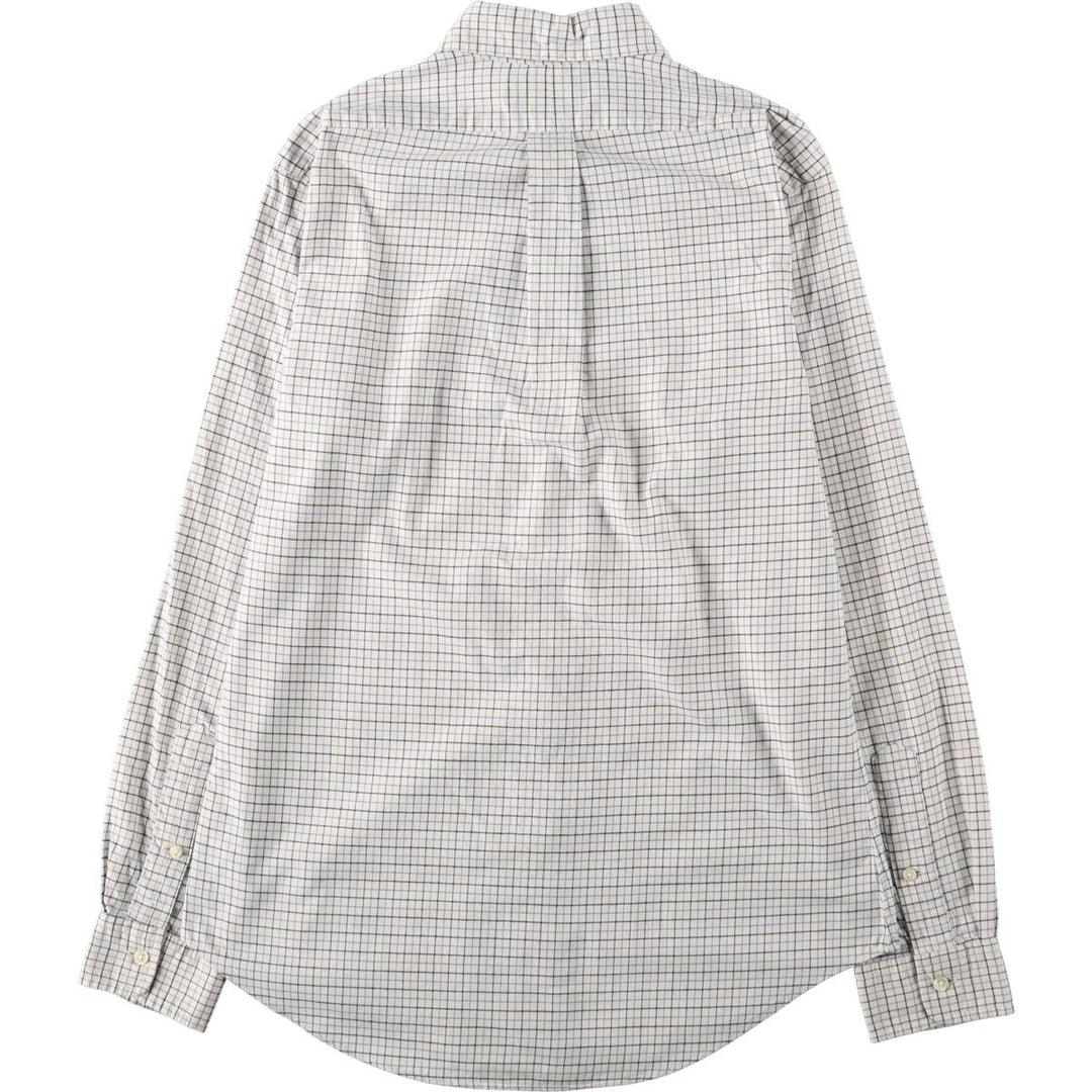 Ralph Lauren POLO by Ralph Lauren Long-Sleeve Button-Down Check Shirt, Men's Size S (approx.) cotton white type Vintage Second Hand