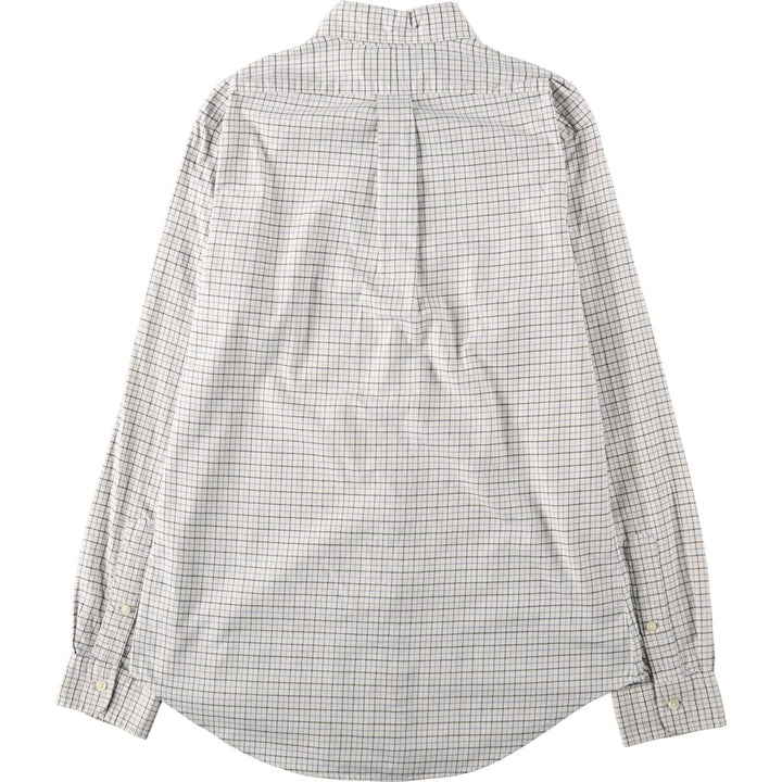 Ralph Lauren POLO by Ralph Lauren Long-Sleeve Button-Down Check Shirt, Men's Size S (approx.) cotton white type Vintage Second Hand