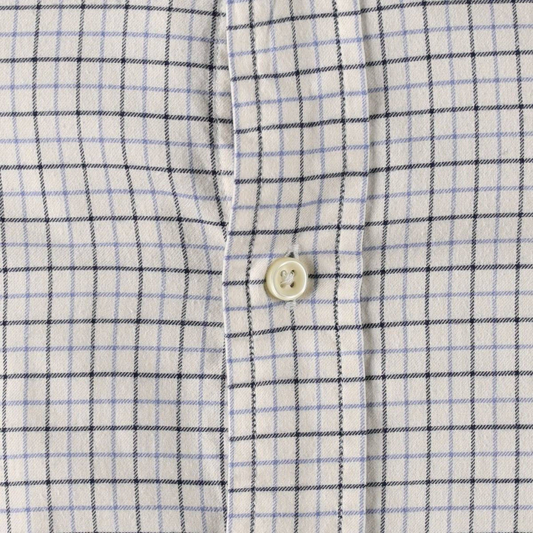Ralph Lauren POLO by Ralph Lauren Long-Sleeve Button-Down Check Shirt, Men's Size S (approx.) cotton white type Vintage Second Hand