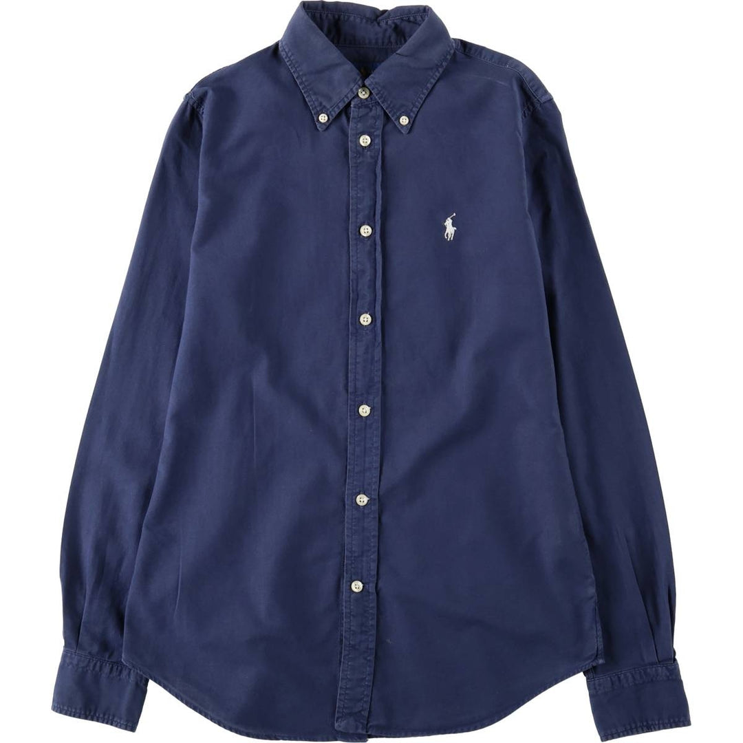 Ralph Lauren SLIM FIT Long-Sleeve Button-Down Shirt (Women's Size S) cotton navy blue type Vintage Second Hand
