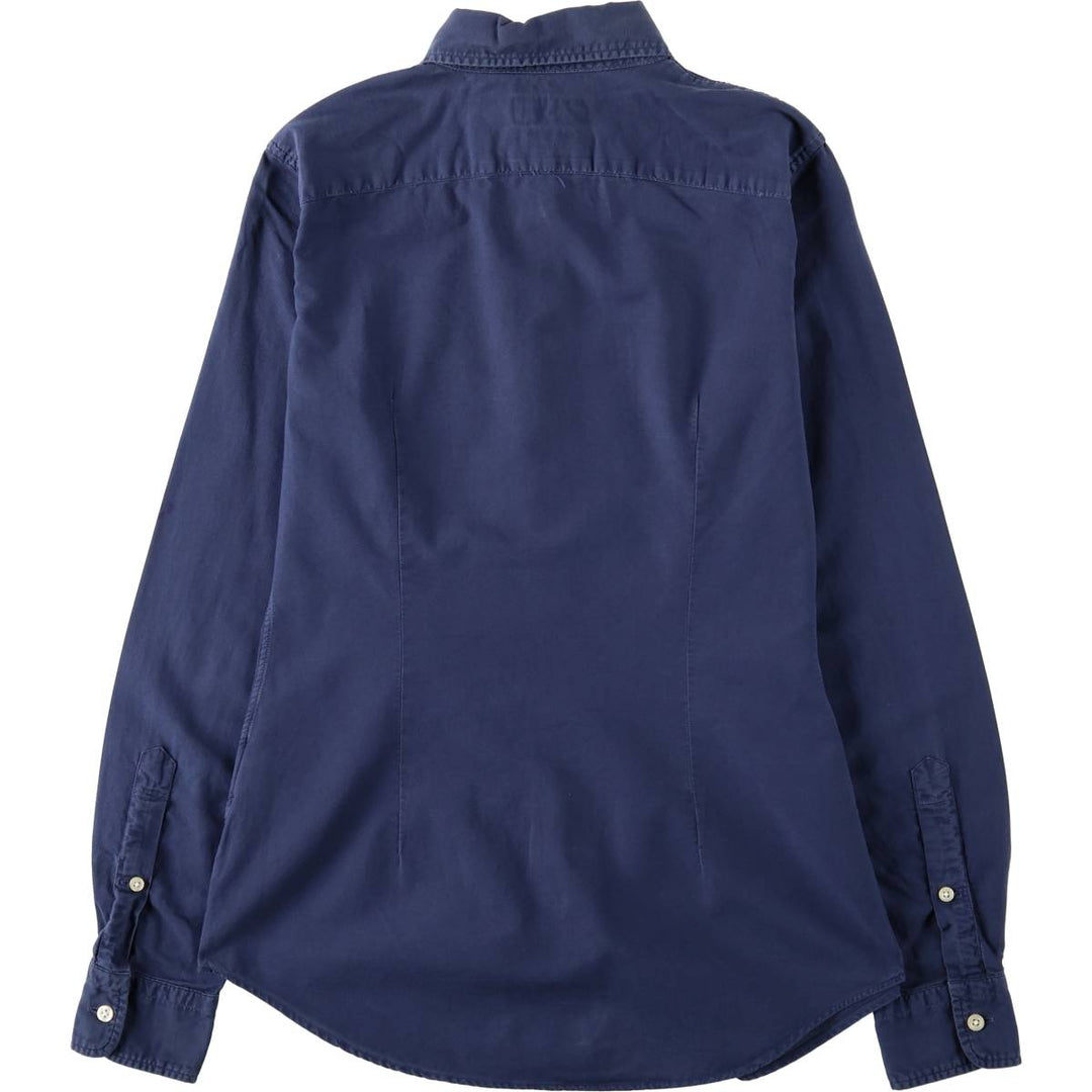 Ralph Lauren SLIM FIT Long-Sleeve Button-Down Shirt (Women's Size S) cotton navy blue type Vintage Second Hand