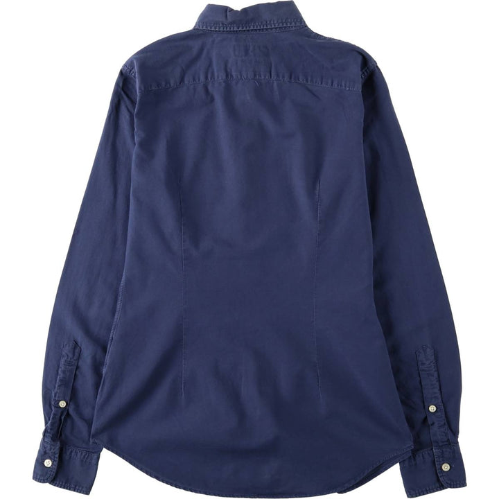 Ralph Lauren SLIM FIT Long-Sleeve Button-Down Shirt (Women's Size S) cotton navy blue type Vintage Second Hand