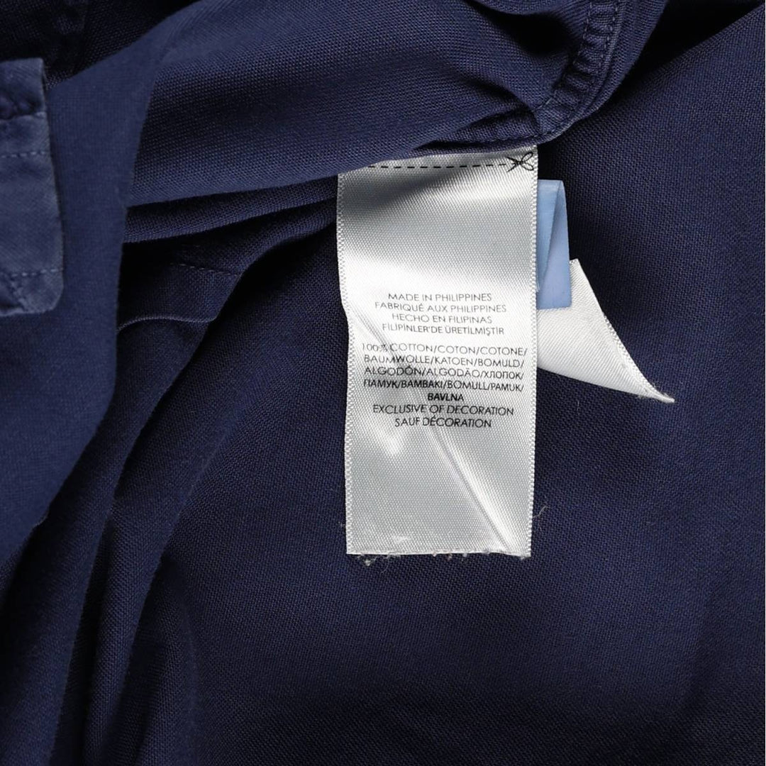 Ralph Lauren SLIM FIT Long-Sleeve Button-Down Shirt (Women's Size S) cotton navy blue type Vintage Second Hand