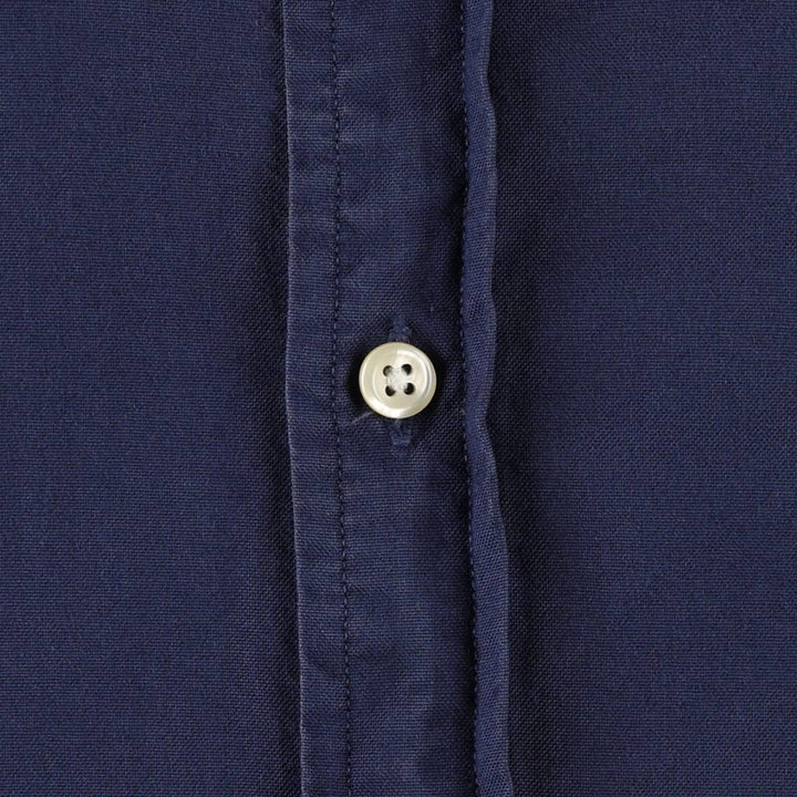 Ralph Lauren SLIM FIT Long-Sleeve Button-Down Shirt (Women's Size S) cotton navy blue type Vintage Second Hand