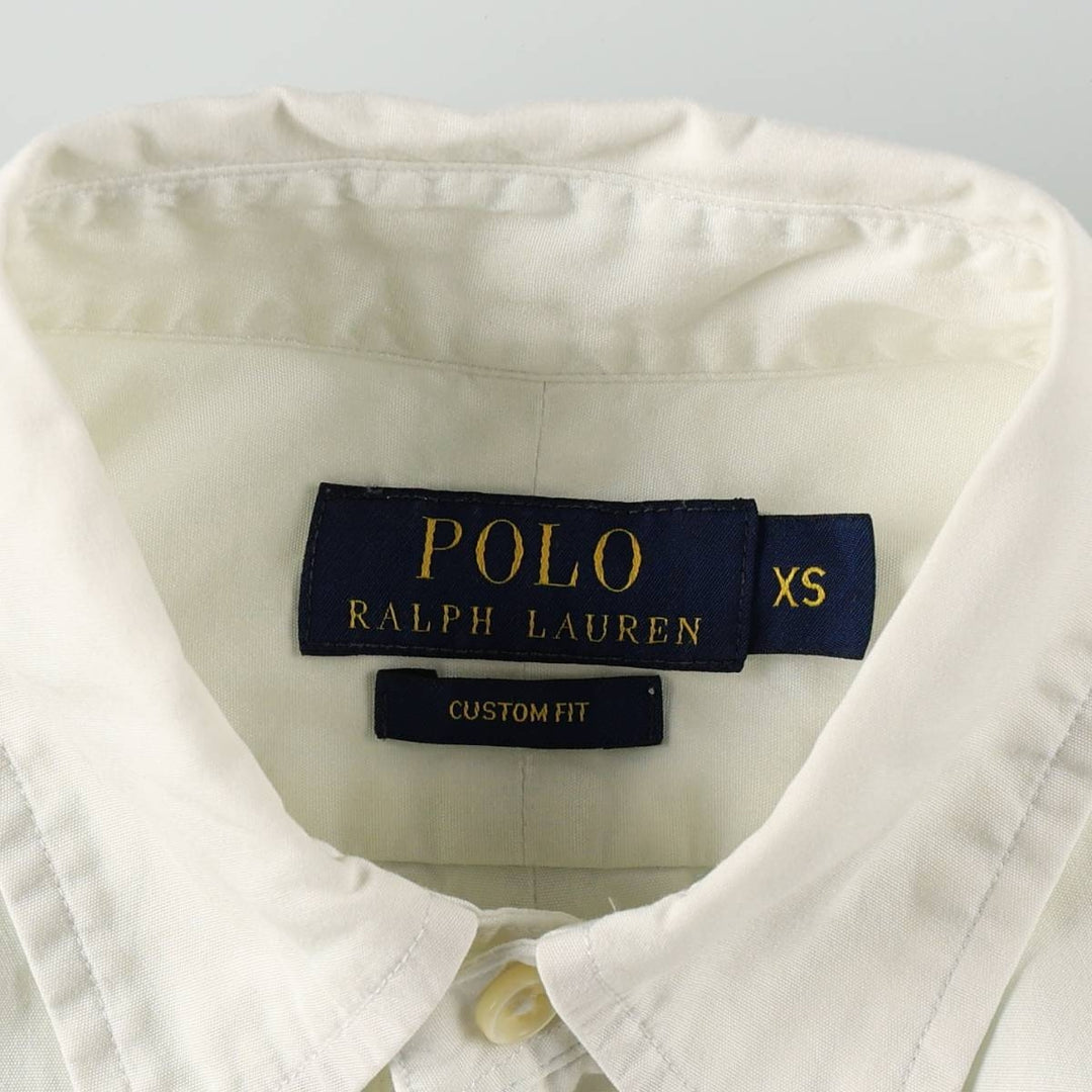 Ralph Lauren POLO RALPH LAUREN CUSTOM FIT Long-Sleeve Button-Down Shirt, Men's Size XS (approx.) cotton white type Vintage Second Hand