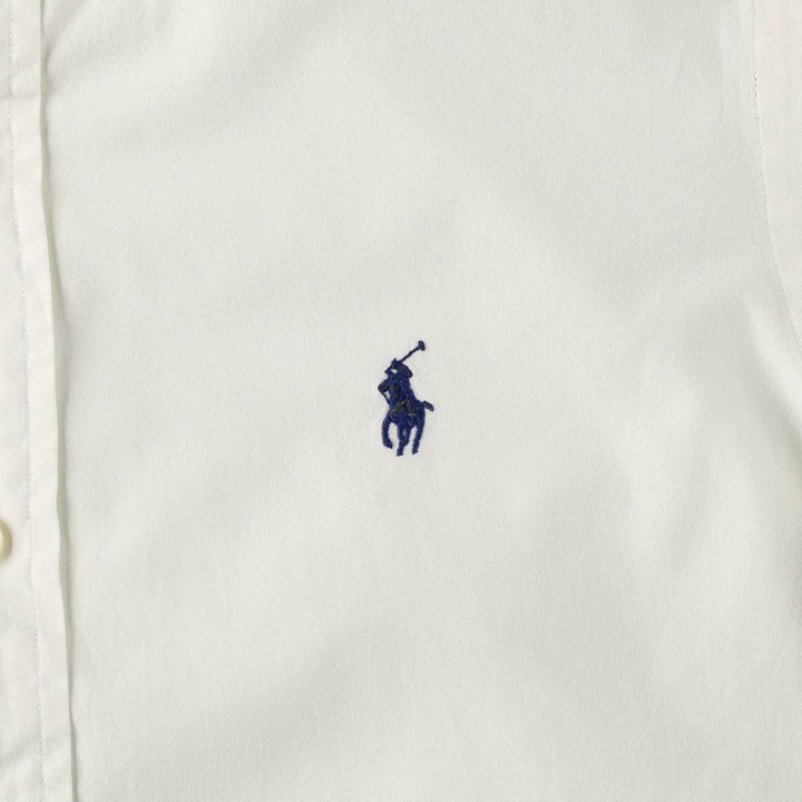 Ralph Lauren POLO RALPH LAUREN CUSTOM FIT Long-Sleeve Button-Down Shirt, Men's Size XS (approx.) cotton white type Vintage Second Hand