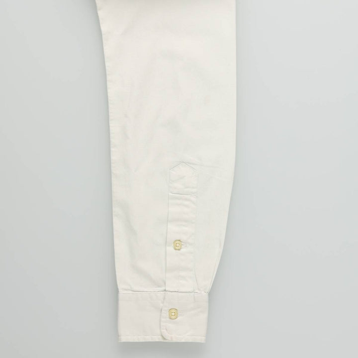 Ralph Lauren POLO RALPH LAUREN CUSTOM FIT Long-Sleeve Button-Down Shirt, Men's Size XS (approx.) cotton white type Vintage Second Hand