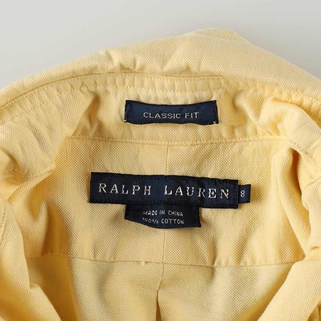 Ralph Lauren CLASSIC FIT Long-Sleeve Button-Down Shirt, Women's Size L (approx.) cotton lemon yellow Vintage Second Hand