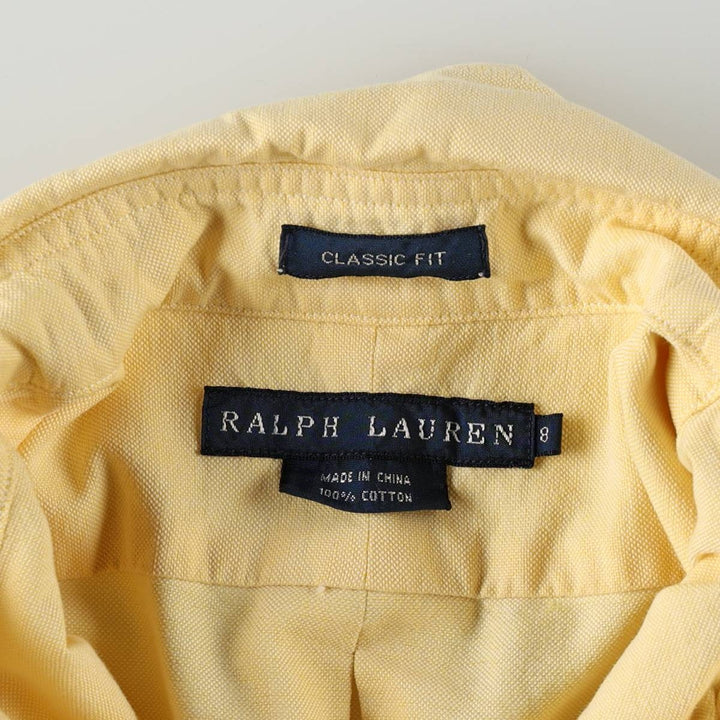 Ralph Lauren CLASSIC FIT Long-Sleeve Button-Down Shirt, Women's Size L (approx.) cotton lemon yellow Vintage Second Hand