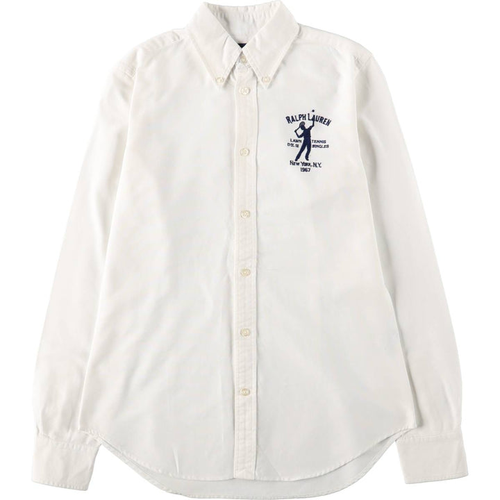 Ralph Lauren SLIM FIT Long-Sleeve Button-Down Shirt, Women's Size M (approx.) cotton white type Vintage Second Hand