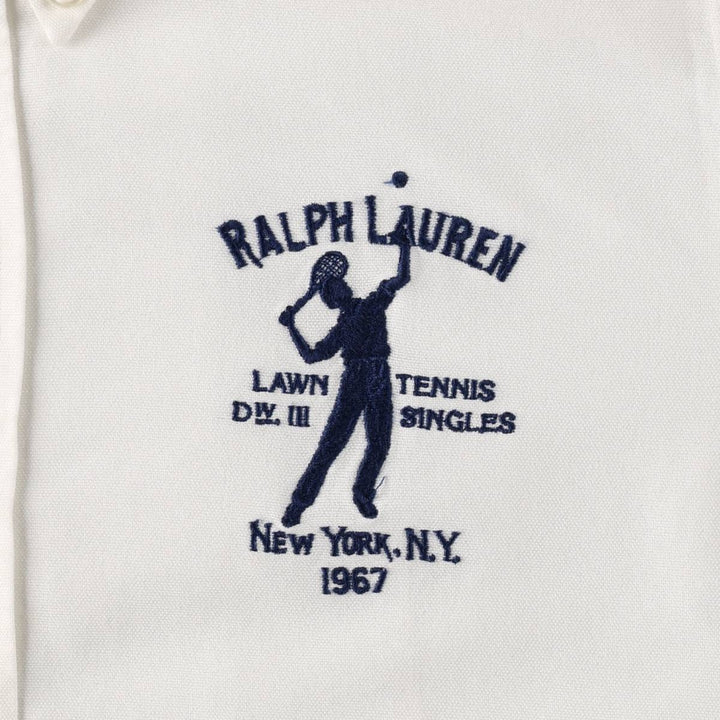 Ralph Lauren SLIM FIT Long-Sleeve Button-Down Shirt, Women's Size M (approx.) cotton white type Vintage Second Hand