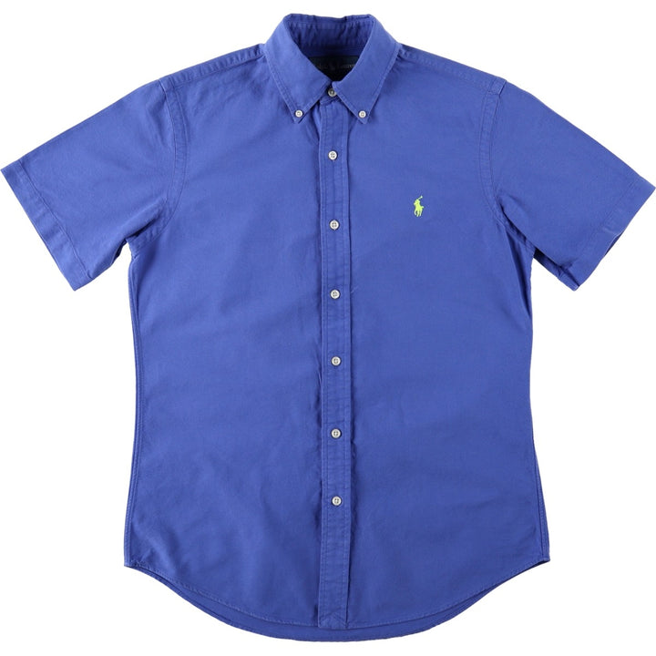 Ralph Lauren CUSTOM FIT short sleeve button down shirt, men's size S cotton blue type Vintage Second Hand