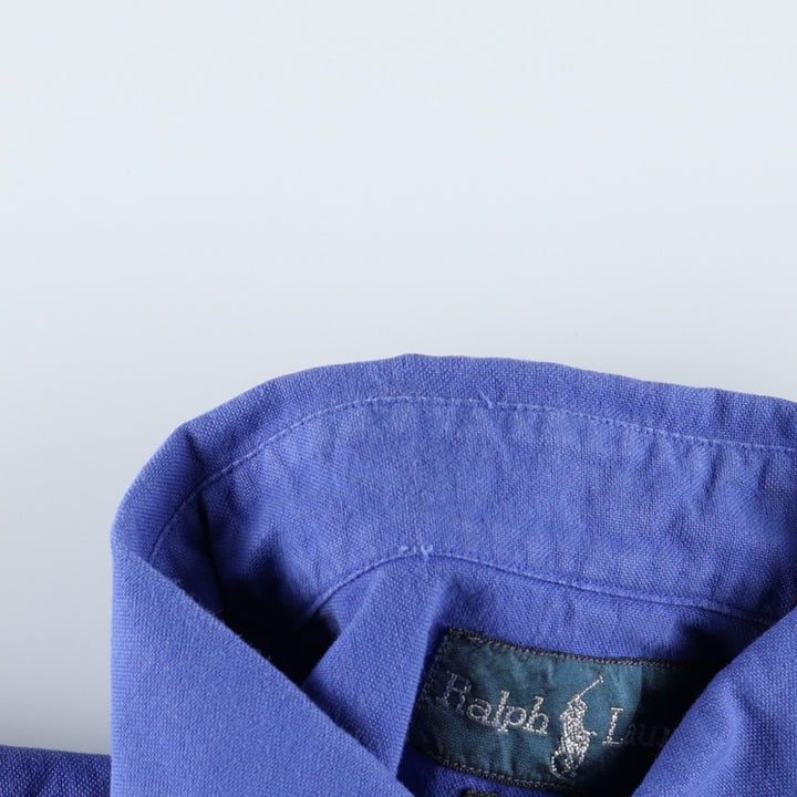 Ralph Lauren CUSTOM FIT short sleeve button down shirt, men's size S cotton blue type Vintage Second Hand