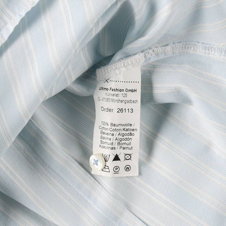 MILANO Long-Sleeve Cotton Stripe Shirt, Women's Size M (approx.) cotton Blue type light blue Vintage Second Hand